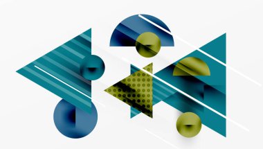 Parlak soyut arkaplan - parlak eğim tonlarıyla katmanlı üçgenler. Yarı şeffaf şekiller derinlik ve çağdaş estetik ekler