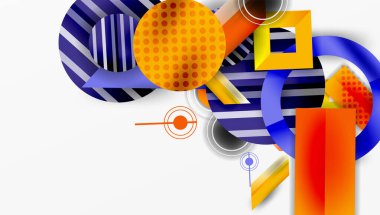 Dairesel ve üçgenli karmaşık geometrik arkaplan