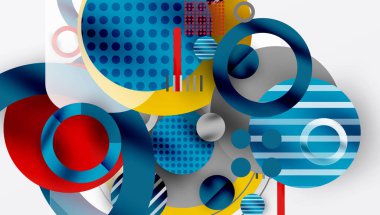 Üstüste binen Şeffaf Şekillerle Soyut Geometrik Arkaplan