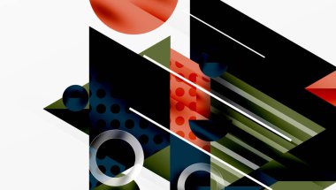 Parlak soyut arkaplan - parlak eğim tonlarıyla katmanlı üçgenler. Yarı şeffaf şekiller derinlik ve çağdaş estetik ekler