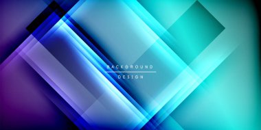 Gölge çizgileri olan etkileyici bir poster. Özellikler teknolojisi, minimalist ve iş temaları, parlak canlı renk şemaları