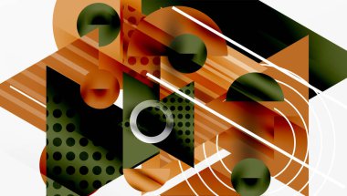 Modern geometrik arkaplan - düzgün eğimli ve yarı şeffaf üçgenler üst üste biniyor