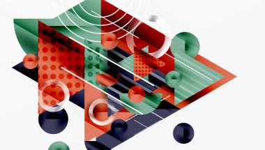 Modern geometrik arkaplan - düzgün eğimli ve yarı şeffaf üçgenler üst üste biniyor