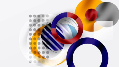 Abstract Circle Design with Overlapping Transparent Geometric Shapes clipart