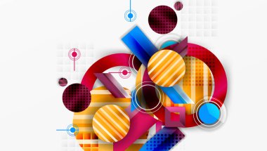 Dairesel ve üçgenli karmaşık geometrik arkaplan