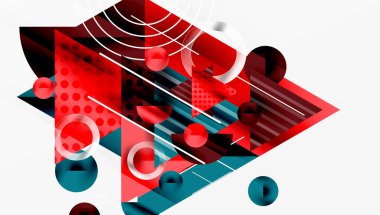 Modern geometrik arkaplan - düzgün eğimli ve yarı şeffaf üçgenler üst üste biniyor