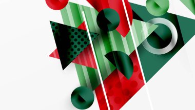 Modern geometrik arkaplan - düzgün eğimli ve yarı şeffaf üçgenler üst üste biniyor