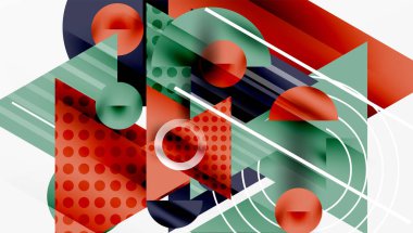 Modern geometrik arkaplan - düzgün eğimli ve yarı şeffaf üçgenler üst üste biniyor