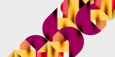 Dinamik geometrik bir kompozisyonda daireler, çizgiler ve üçgenler içeren modern soyut bir arkaplan. Tarz, teknoloji veya yaratıcı temalı tasarımlar için mükemmel.