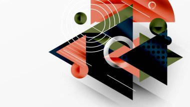 Parlak soyut arkaplan - parlak eğim tonlarıyla katmanlı üçgenler. Yarı şeffaf şekiller derinlik ve çağdaş estetik ekler