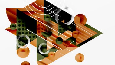 Modern geometrik arkaplan - düzgün eğimli ve yarı şeffaf üçgenler üst üste biniyor