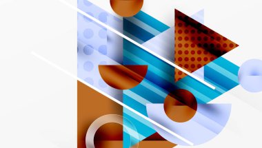 Üstüste binen Şeffaf Üçgenler ve Çemberlerle Modern Soyut Tasarım