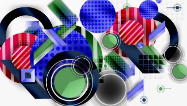 Katmanlı geometrik şekilli soyut tasarım