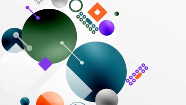 Çemberler ve elementler geometrik soyut arkaplan