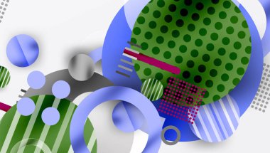 Üstüste binen Şeffaf Geometrik Şekillerle Soyut Çember Tasarımı