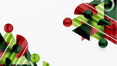 Modern geometrik arkaplan - düzgün eğimli ve yarı şeffaf üçgenler üst üste biniyor