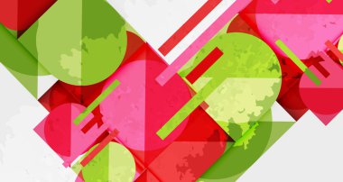 Çemberler, kareler ve çizgilerle geometrik arkaplandaki tahıllı leke dokusu. Duvar Kağıdı, Sancak, Arkaplan, Kart, Kitap İllüstrasyonu, İniş Sayfası