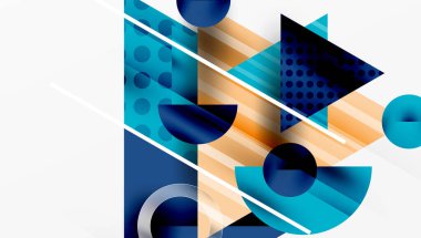 Modern geometrik arkaplan - düzgün eğimli ve yarı şeffaf üçgenler üst üste biniyor