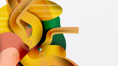 Soyut sıvı şekiller ve satır arkaplanı