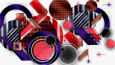 Katmanlı geometrik şekilli soyut tasarım