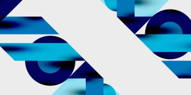 Dairelerin, yarım dairelerin ve parlak efektli ve düzgün eğimli üçgenlerin detaylı bileşimi. Yaratıcı ve teknolojiden ilham alan projeler için parlak ve modern bir vektör tasarımı