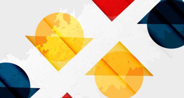 Kareler, daireler, üçgenler ve kumlu, gürültülü doku. Duvar Kağıdı, Sancak, Arkaplan, Kart, Kitap İllüstrasyonu, İniş Sayfası