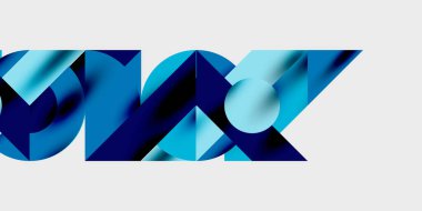 Dairelerin, yarım dairelerin ve parlak efektli ve düzgün eğimli üçgenlerin detaylı bileşimi. Yaratıcı ve teknolojiden ilham alan projeler için parlak ve modern bir vektör tasarımı