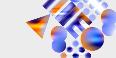 Basit şekiller - daireler, üçgenler, dikdörtgenler soyut arka plan. Duvar Kağıdı, Sancak, Arkaplan, Kart, Kitap İllüstrasyonu, İniş Sayfası