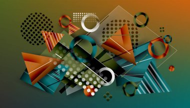 Renkli gradyanlı soyut arkaplan geometrik tasarımı