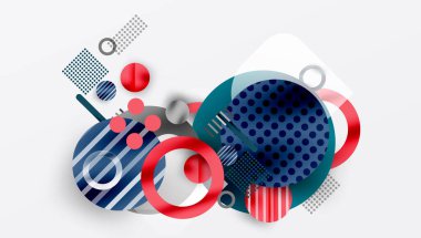 Üstüste binen Şeffaf Şekillerle Soyut Geometrik Arkaplan