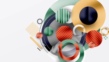 Üstüste binen Şeffaf Şekillerle Soyut Geometrik Arkaplan