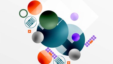 Çemberler ve elementler geometrik soyut arkaplan