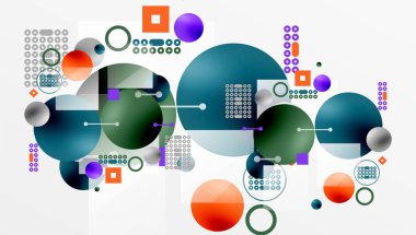 Çemberler ve elementler geometrik soyut arkaplan