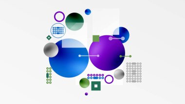 Çemberler ve elementler geometrik soyut arkaplan