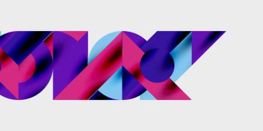 Dairelerin, yarım dairelerin ve parlak efektli ve düzgün eğimli üçgenlerin detaylı bileşimi. Yaratıcı ve teknolojiden ilham alan projeler için parlak ve modern bir vektör tasarımı