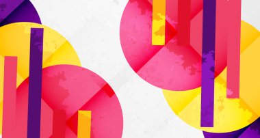 Kareler, daireler, üçgenler ve kumlu, gürültülü doku. Duvar Kağıdı, Sancak, Arkaplan, Kart, Kitap İllüstrasyonu, İniş Sayfası