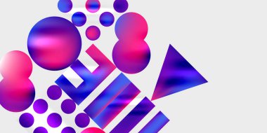 Basit şekiller - daireler, üçgenler, dikdörtgenler soyut arka plan. Duvar Kağıdı, Sancak, Arkaplan, Kart, Kitap İllüstrasyonu, İniş Sayfası