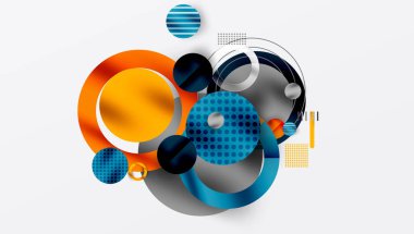 Üstüste binen Şeffaf Şekillerle Soyut Geometrik Arkaplan