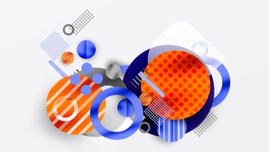 Üstüste binen Şeffaf Şekillerle Soyut Geometrik Arkaplan