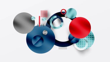 Üstüste binen Şeffaf Şekillerle Soyut Geometrik Arkaplan