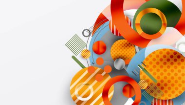 Üstüste binen Şeffaf Şekillerle Soyut Geometrik Arkaplan