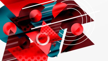 Modern geometrik arkaplan - düzgün eğimli ve yarı şeffaf üçgenler üst üste biniyor