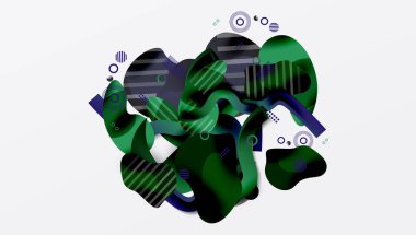 Soyut arkaplan - Çizgiler daireler ve sıvı şekiller