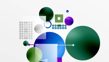 Çemberler ve elementler geometrik soyut arkaplan