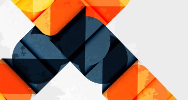 Kareler, daireler, üçgenler ve kumlu, gürültülü doku. Duvar Kağıdı, Sancak, Arkaplan, Kart, Kitap İllüstrasyonu, İniş Sayfası