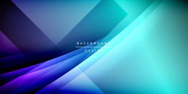 Gölge çizgileri olan etkileyici bir poster. Özellikler teknolojisi, minimalist ve iş temaları, parlak canlı renk şemaları