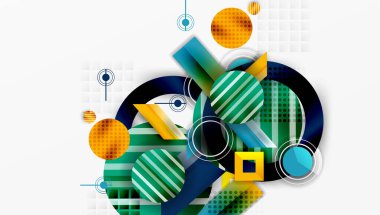 Katmanlı geometrik şekilli soyut tasarım