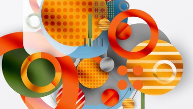 Üstüste binen Şeffaf Şekillerle Soyut Geometrik Arkaplan