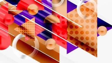 Parlak soyut arkaplan - parlak eğim tonlarıyla katmanlı üçgenler. Yarı şeffaf şekiller derinlik ve çağdaş estetik ekler