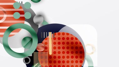 Üstüste binen Şeffaf Şekillerle Soyut Geometrik Arkaplan